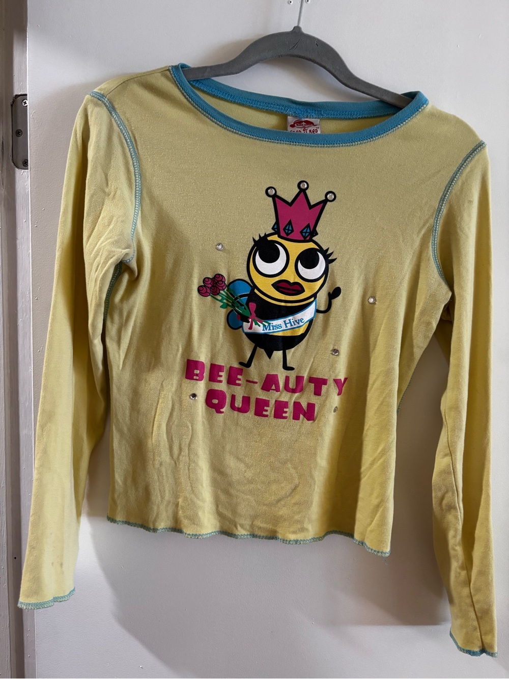 "Bee-Auty Queen" Yellow Long Sleeve Tee for Kids